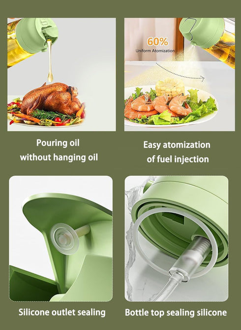 470ml Olive Oil Sprayer for Cooking, 16oz Oil Dispenser Bottle for Air Fryer, Salad, 2 in 1 Olive Oil Dispenser