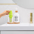 17oz Mouthwash Dispenser with Cup Holder, Plastic White Mouth Wash Pump Bottle with Tray for Bathroom Organizers