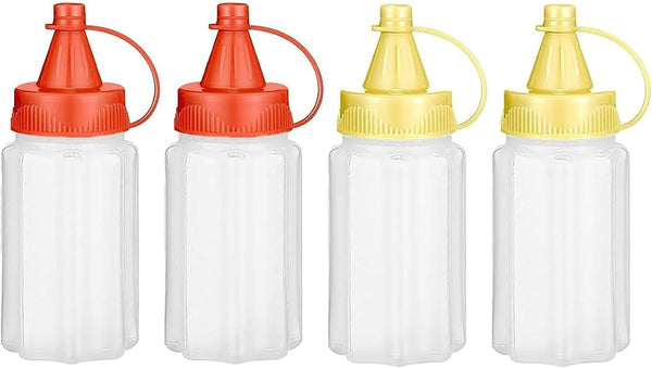 4 Pieces Mini Ketchup and Mustard Bottles, 1 oz Samll Ketchup Bottle