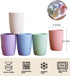 Eco-friendly Unbreakable Reusable Drinking Cup for Adults (12 OZ), Wheat Straw Glasses Healthy Tumbler Set, 5-Multicolor