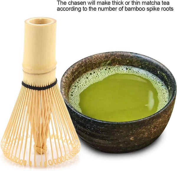 Matcha Green Tea Whisk - Natural Bamboo Chasen for Preparing Matcha Powder, Traditional Scoop (54 Prongs)