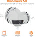 18-Piece Set, 6, Amazon Basics Complete Kitchen Dinnerware Microwave and Dishwasher Safe, Plates, Dishes, Bowls, Swirl