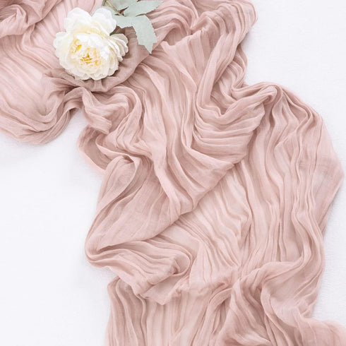 Socomi Cheesecloth Table Runner 10ft Gauze Boho Rustic Dusty Pink Cheese Cloth Table Runner for Baby Shower Decoration Wedding Easter Summer Table Runner