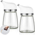 Yiyiring 2 Pcs Cruet Dispenser Set 5 oz, White Glass Soy Sauce Dispenser,
