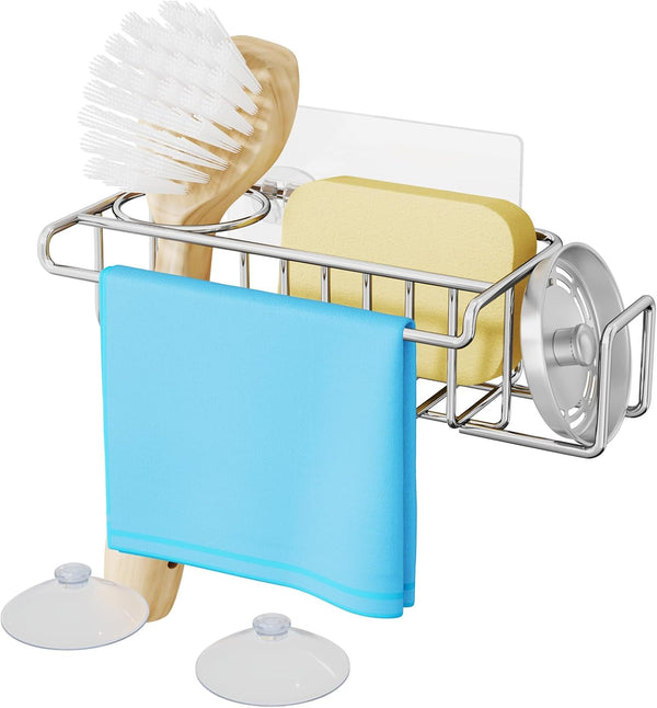 HapiRm 4 in 1 Sink Caddy Sponge Holder, SUS304 Stainless Steel Kitchen