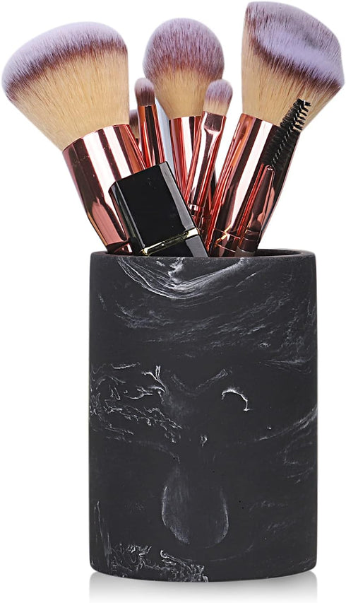 zccz Toothbrush Holder for Bathroom Marble Look, Electric Toothbrush and Toothpaste Holder, Organizer Makeup Brush