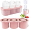 Fu Store Ice Cube Tray for Stanley Cup 30-40 oz Tumbler, 3pcs Silicone Molds with Lid and Bin (Pink, 40 oz)