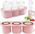 Fu Store Ice Cube Tray for Stanley Cup 30-40 oz Tumbler, 3pcs Silicone Molds with Lid and Bin (Pink, 40 oz)