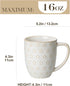 16 OZ Set 4 Set, MALACASA LYDIA Coffee Mugs, Ceramic Mugs of with Handle, Embossment Cups for Latte, Hot Tea