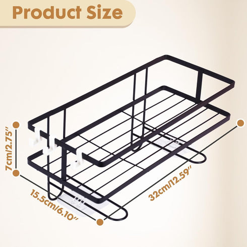 PowerKing 2 Over The Toilet Storage Shelf, Bathroom Organizer Rack with Hooks, No-Drill, Rust-Resistant Steel, Toilet