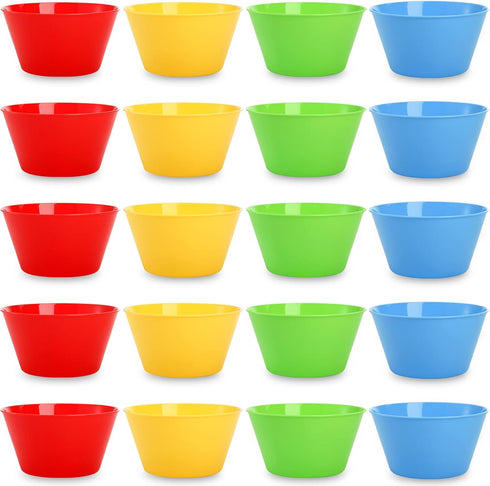 DEAYOU 20 Pack Plastic Bowls, Serving Bowl for Party, Snack, Children, Microwave & Dishwasher Safe
