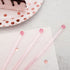 100-PCS Pink Glitter Plastic Swizzle Sticks, Cocktail Coffee Drink Stirrers for Valentines Day Christmas Party, 7.24