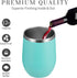 MEWAY Stemless 12 OZ Wine Tumbler Glasses with Lid, Insulated Double Wall Vacuum Stainless Steel