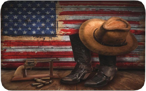 American Western Cowboy Carpet Playmat Rug 20"X32", Non-Slip Soft Rug for Living Dining Room Entrance Doormat