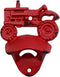 Treasure Gurus Rustic Cast Iron Wall Mount Beer Cap Opener, Red Farm Tractor Design