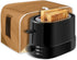 chaqlin Toaster Covers 4 Slice Wide Slot, Brown Cute Toast Print, Machine Washable Bread Maker Cover