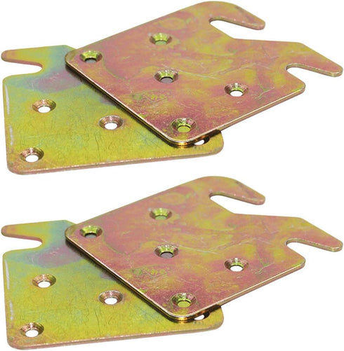 4 PCS Heavy Duty Wood Bed Rail Hook Plates with Mounting Screws for Headboard and Footboard