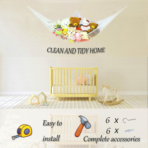 Jumbo Stuffed Animal Hammock Net, 85x63x63 in, Corner Toy Storage for Teddy Bears (2 Pack)