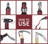 Tirrinia Wine Accessories Gift Set - Corkscrew Opener Kit, Drip Ring, Foil Cutter, Pourer & Stopper in Novelty Bottle