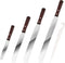 4PCS Cake Decorating Icing Spatula Set, 4, 6, 8 & 10 Inch Stainless Steel Blade, Wood Handle Frosting Tools
