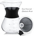 Zopsc 400ml Manual Hand Drip Glass Coffee Maker Pot with Stainless Steel Filter, Tick Marks, Fine Mesh, Suitable for