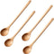 4 Pieces Wood Mixing Spoon Set, Long Handle Wooden Spoons for Kitchen Stirring, 13 Inches