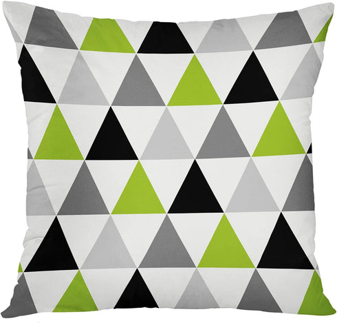 ArtSocket Set of 4 Decorative Throw Pillow Covers, Green Black Lime Mosaic Pattern, 18x18 Inches Square Pillowcases
