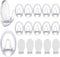 Blulu 12 Pieces Clear Adhesive Hooks, Waterproof Utility Wall Hooks with 15 Self-Adhesive Tapes for Home Kitchen