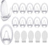 Blulu 12 Pieces Clear Adhesive Hooks, Waterproof Utility Wall Hooks with 15 Self-Adhesive Tapes for Home Kitchen