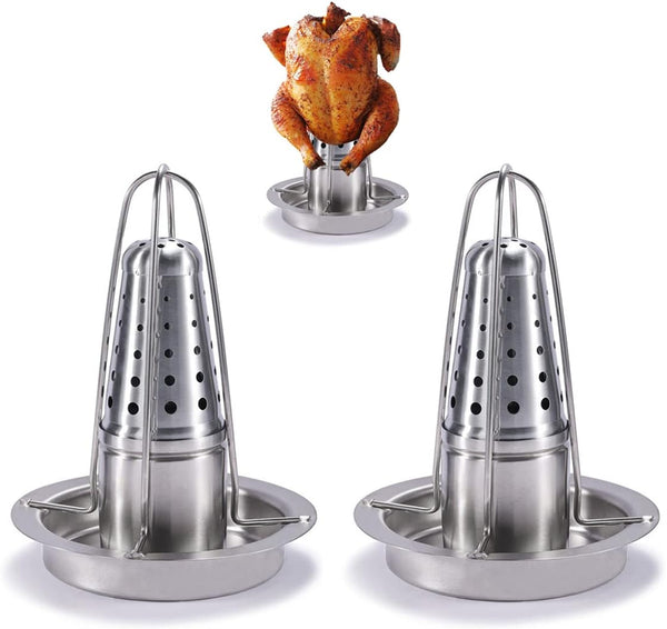 AMOZO Beer Can Chicken Holder for Grill and Smoker - Premium Grade 304