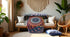 20X20X14 inches, CRAFT KALA Indian Square Patchwork Traditional Pouf Cover Indian Living Room Poufs Cover Decorative