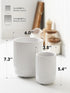 LE TAUCI Utensil Holder Set of 2, 7.3"+5.4" Ceramic Kitchen Crocks for Countertop, Modern Utensil Organizer, White