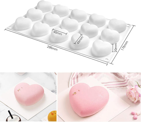 3D Silicone Baking Mold for Candles, Love Heart Shape Silicone Mold for Soap, Mousse Cake Mold, French Dessert Mold Nonstick & Easy Release, Pinecone Shaped(15 Cavities) by AFINSEA