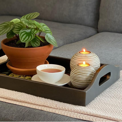 Set 2), Counter, Tuva Orb Candle Holders (Gift Boxed of Table Centerpieces for Dining or Living Room, Spa, Bathroom