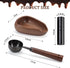 Dazzleimart 3pcs Set Coffee Bean Dosing Cup with Gift Box, Dosing Walnut Wood Cups Stainless Steel Spoon Portable Spray
