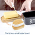 Hasense Butter Dish with Lid, Large Black Ceramic Butter Keeper with Knife for Countertop, Airtight Refrigerator Storage