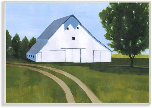Stupell Industries Farmland Fields and Barn Landscape Painting, Designed by Grace Popp Art, 10 x 0.5 x 15 Wall Plaque