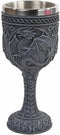 PTC Medieval Dragon Wine Goblet - Chalice with Resin Body & Stainless Steel Faux Stone