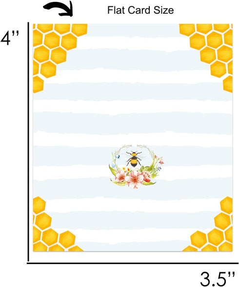 Bee Table Place Cards, 25 Pack Blank Buffet Signs for Baby Showers, Weddings, Bridal Shower Banquets, Bumblebee Favor