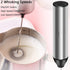 Powerful Handheld Milk Frother - Lightweight Electric Whisk with 2 Mixing Heads, Battery Operated Stainless Steel Mixer