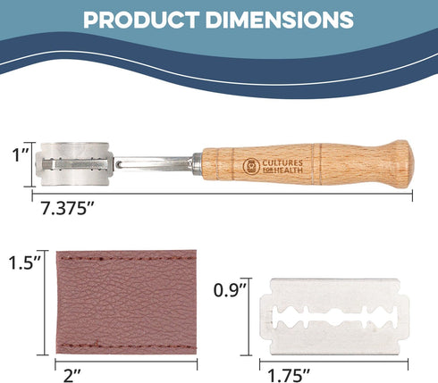 Cultures For Health Premium Bread Lame - Artisan Sourdough Scoring Tool with Precision Blade, Comfortable Handle