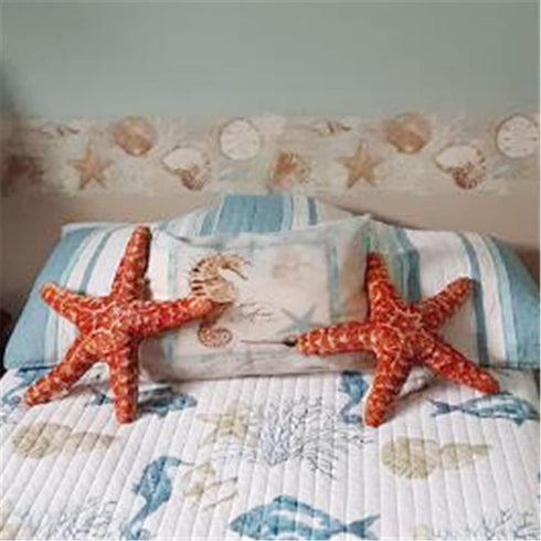 JIANEEXSQ Cute Beach Starfish Shaped Throw Pillows Plush Cushion Nap Pillow Home Decorative Accent Cotton Sofa Bed