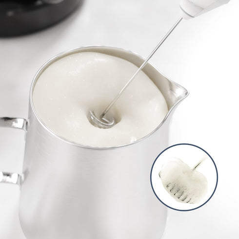 Powerful Milk Frother Handheld Foam Maker, Mini Whisk Drink Mixer for Coffee, Cappuccino, Latte, Matcha, Hot Chocolate,