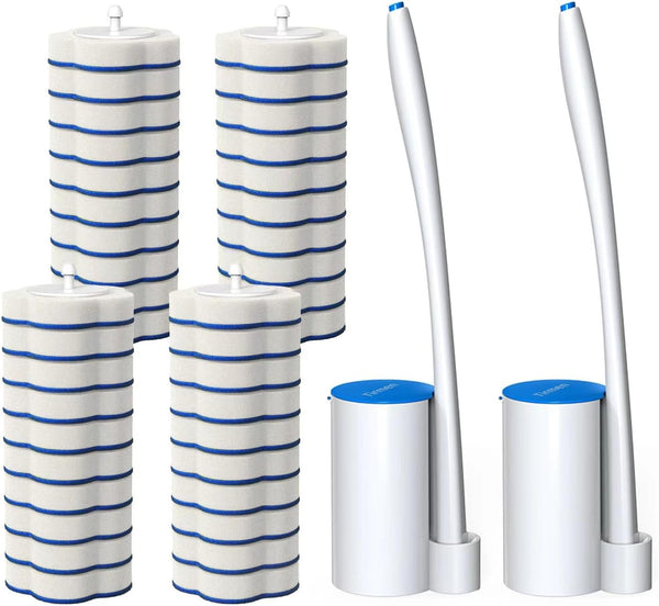 Tirmen Disposable Toilet Brush: Toilet Bowl Brush and Holder Set with 24 Wand