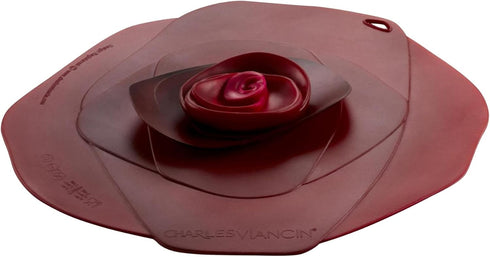 harles Viancin - Rose Silicone Lid for Food Storage and Cooking, Airtight Seal, BPA-Free, 9 Inch Dark Red Rose
