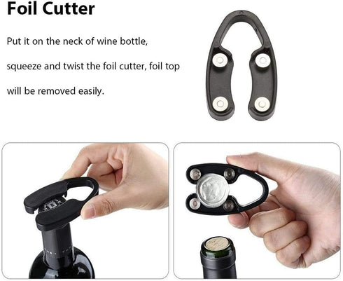 Simple Wine Opener with Foil Cutter, Air Pressure Pump Cork Remover, Perfect Gifts for Wine Lovers