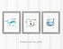 Confetti Fox Kids Bathroom Wall Art Decor, 8x10 Unframed Set of 3 Prints - Sea Animals