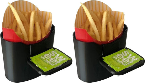 Vent N' Door Caddy and Sauce Caddy Combo Pack, French Fry Holder Clips to Vent and Door, BPA Free