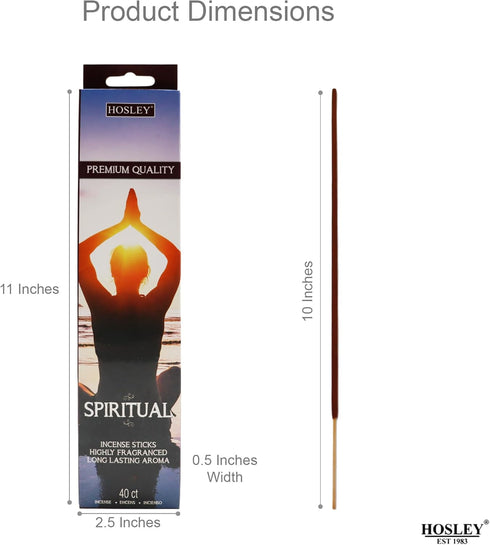 Hosley Spiritual Fragrance Incense Stick Infused with Essential Oils for Long-Lasting Aromatherapy Bliss, Pack of 240