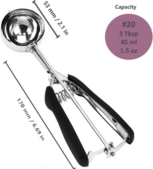 Cookie Scoop, 18/8 Stainless Steel Cookie Scooper, 3Tbsp Cookie Dough Scoop, Ice Cream Scooper with Trigger